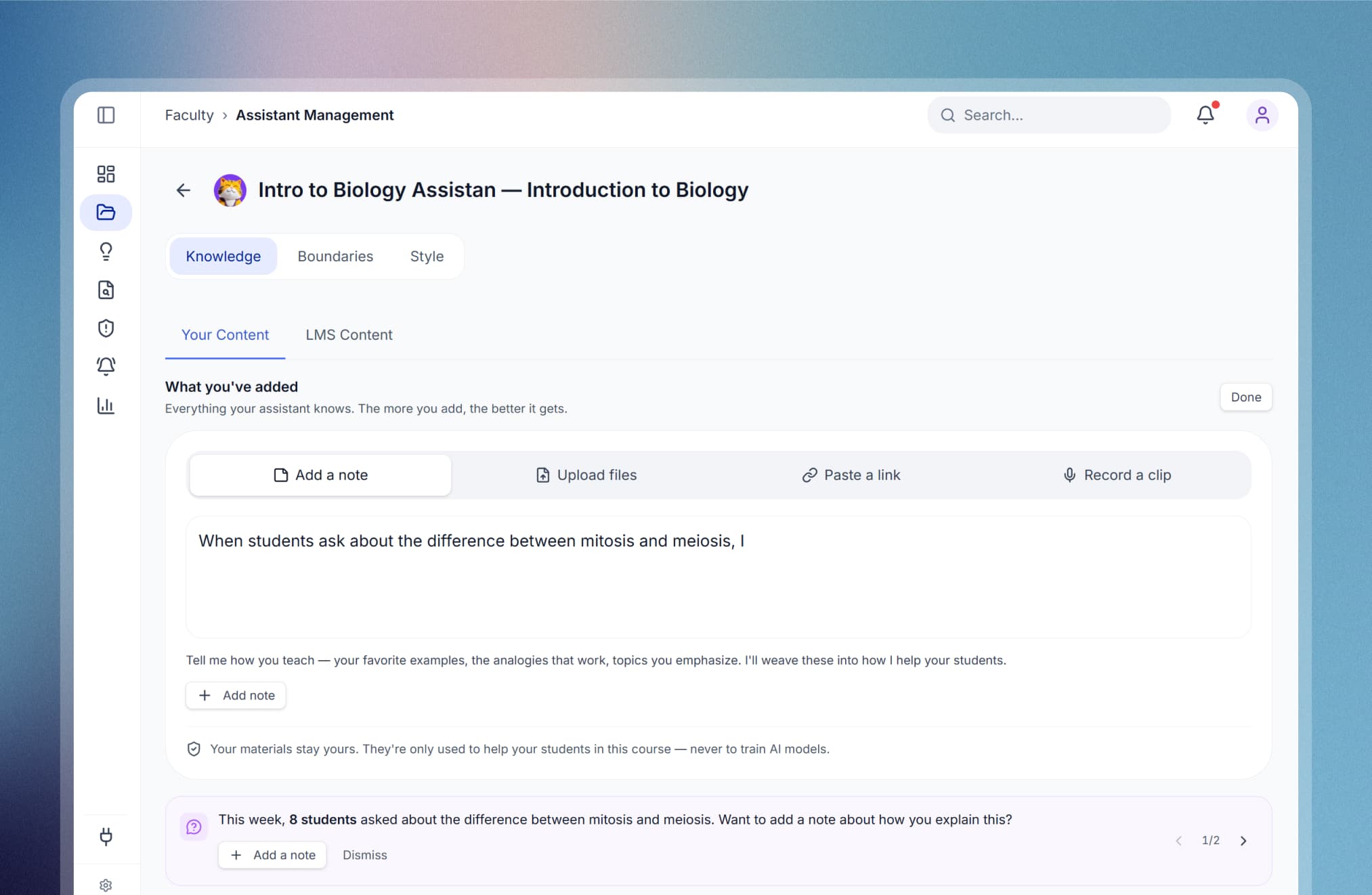 Faculty Course Assistant